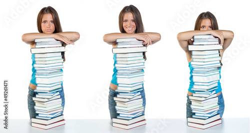 Photo: teen girl with books teen girl with books