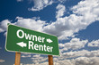 Photo: Owner, Renter Green Road Sign Over Clouds Owner, Renter Green Road Sign Over Clouds