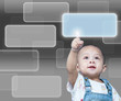 Child raises up forefinger is push button