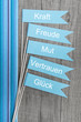 Liebe Worte - Mut, Kraft, ... Wohlfühlen in Blau