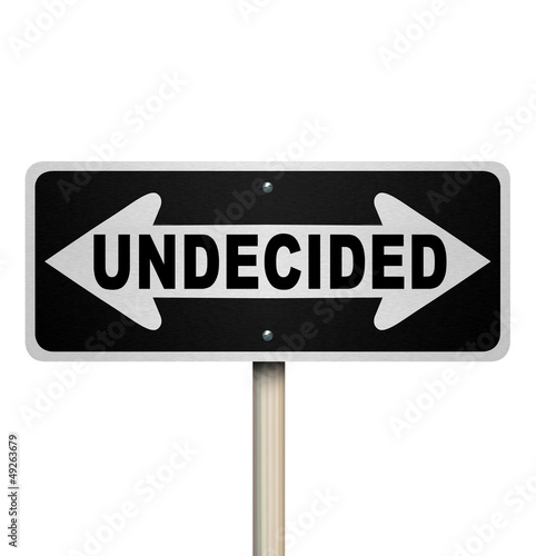 Photo: Undecided Word Two-Way Road Sign - Isolated Undecided Word Two-Way Road Sign - Isolated