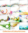 set of abstract wave line poster with space of your text.