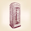 London pay phone  vintage hand drawn vector illustration