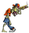 Illustration: Cartoon zombie delivering pizza Cartoon zombie delivering pizza