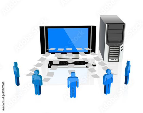 Vector: Computer Network server data sharing Computer Network server data sharing