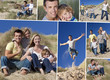 Mother, Father and Two Boys Walking Having Fun At Beach