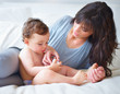 Special moment between mother and son