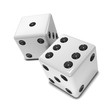 Two white dice
