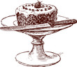 Cake in a vase
