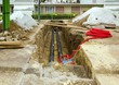 Photo: travaux sur les conduites, chauffage par le sol travaux sur les conduites, chauffage par le sol