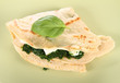 Photo: Pancake with spinach and feta cheese Pancake with spinach and feta cheese