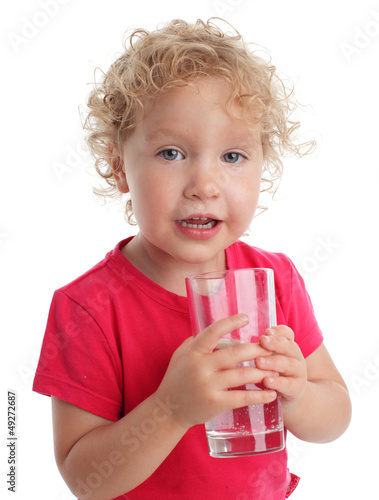 Photo: Child with a water glass Child with a water glass