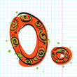 Letter O from candy alphabet. Vector illustration