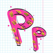Letter P from candy alphabet. Vector illustration