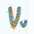 Letter V from candy alphabet. Vector illustration
