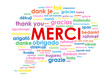 Nuage de Tags "MERCI" (message thank you danke gracias)