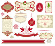 Set of Vintage Christmas and New Year Labels