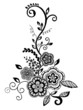 Black-and-white flowers imitation guipure embroidery.