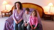 Mother And Her Kids Boy And Li...