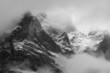 The Wetterhorn (3692m) over Grindelwald village, Switzerland