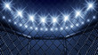 MMA cage and floodlights