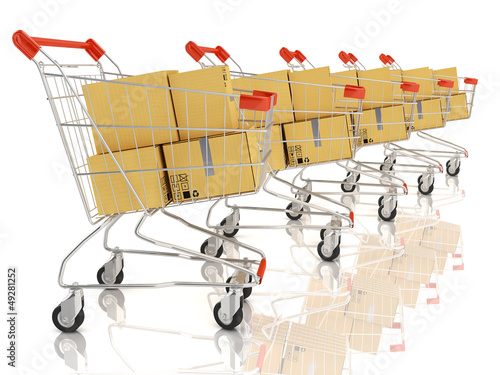Illustration: Shopping carts on white Shopping carts on white