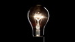 Video: Light bulb over black background Light bulb over black background