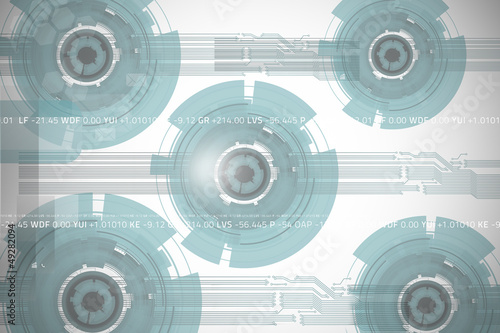 Photo: Technology wheel background Technology wheel background