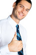 Businessman with thumbs up, isolated