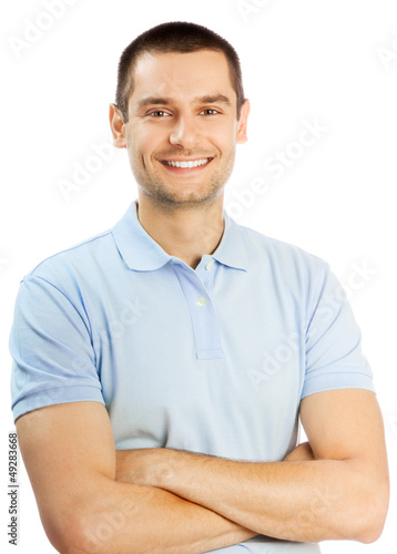 Photo: Cheerful young man, over white Cheerful young man, over white