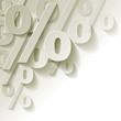 % Prozent weiss Papier Ecke Hintrergrund