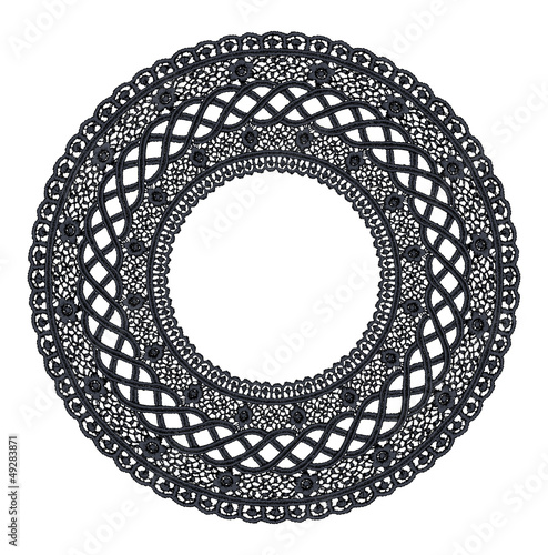 Vector: Round openwork lace border. Round openwork lace border.