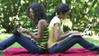 Young women using the internet