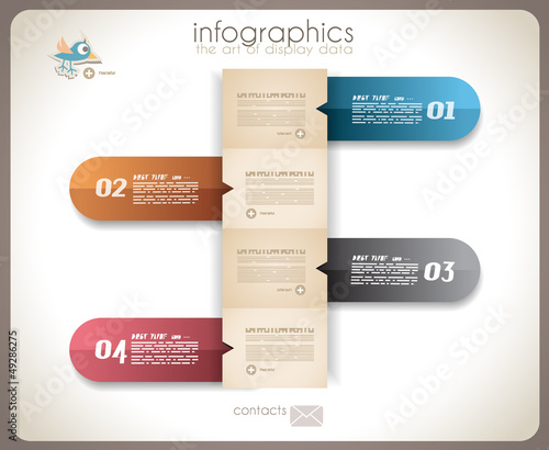 Vector: Infographic design - original paper tags Infographic design - original paper tags