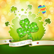 Saint Patrick's Day background with clover