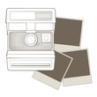 Vintage photo camera with vignette