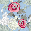 Vector: pink peony flower seamless pattern pink peony flower seamless pattern