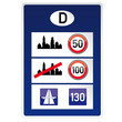 Tempolimit, Deutschland, Grenze, Urlaub, Ferien, Verkehrsschild