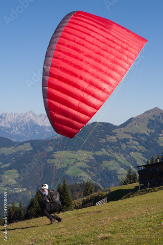 Photo: Paraglider in Austrian mountain Paraglider in Austrian mountain