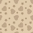 Hand drawn seamless pattern with hearts and stars