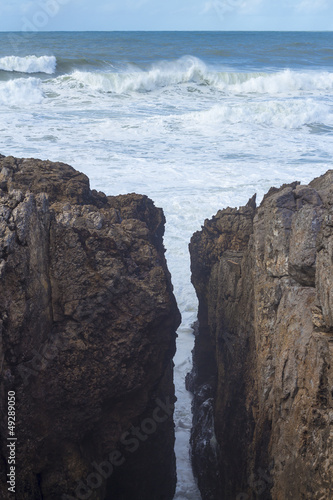 Photo: View of cliff slit at Guincho, Portugal View of cliff slit at Guincho, Portugal