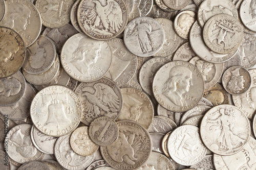Photo: Pile Of Silver Coins Pile Of Silver Coins