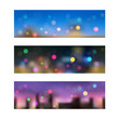 Night In City. Seamless Banners.