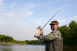 Fisherman makes casting tackle
