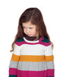Photo: Sad little girl with long hair Sad little girl with long hair