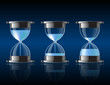 Water falling in the hourglass.