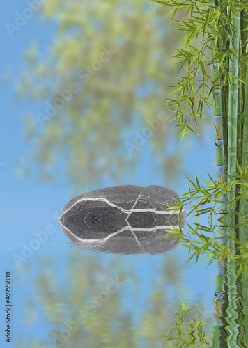 Photo: composition asiatique détente, galet et bambou composition asiatique détente, galet et bambou