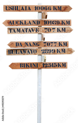 Photo: invitation au voyage, panneau indication direction invitation au voyage, panneau indication direction