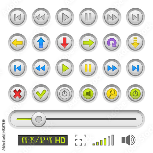Vector: set of buttons for media player vector illustration isolated set of buttons for media player vector illustration isolated