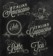 Names of coffee drinks chalk dark
